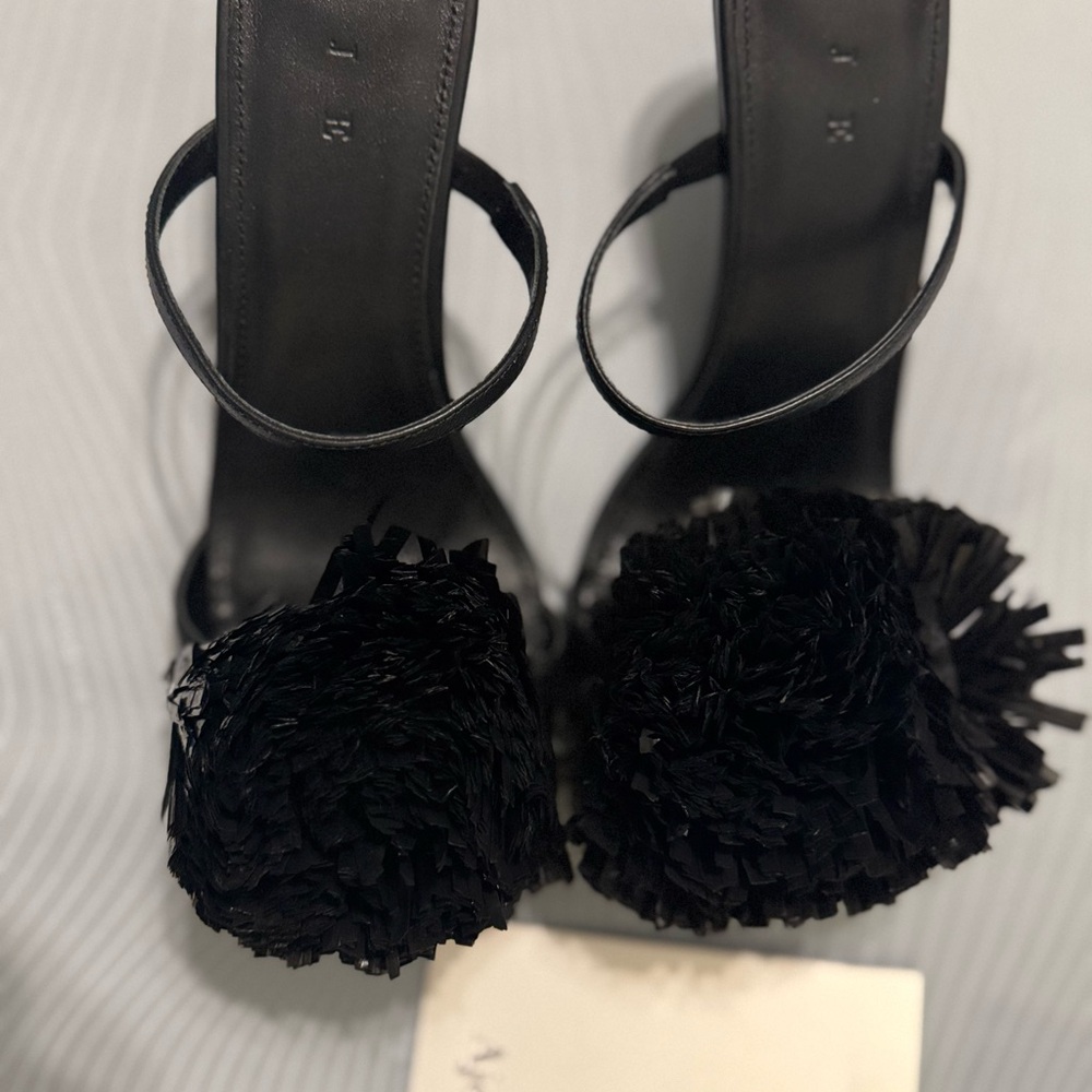 Aje Black Pom-Pom Heels